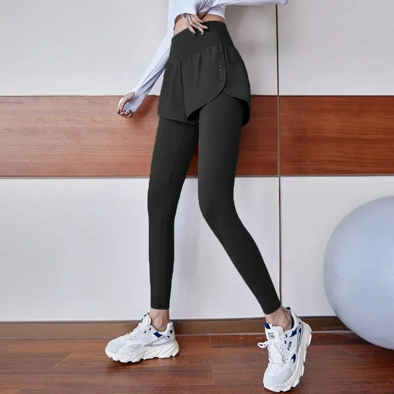 Pantalones de Yoga para mujer, ropa de Yoga, ropa deportiva para gimnasio, entrenamiento, correr, mallas de Yoga, vestido ajustado deportivo elástico de secado rápido de cintura alta
