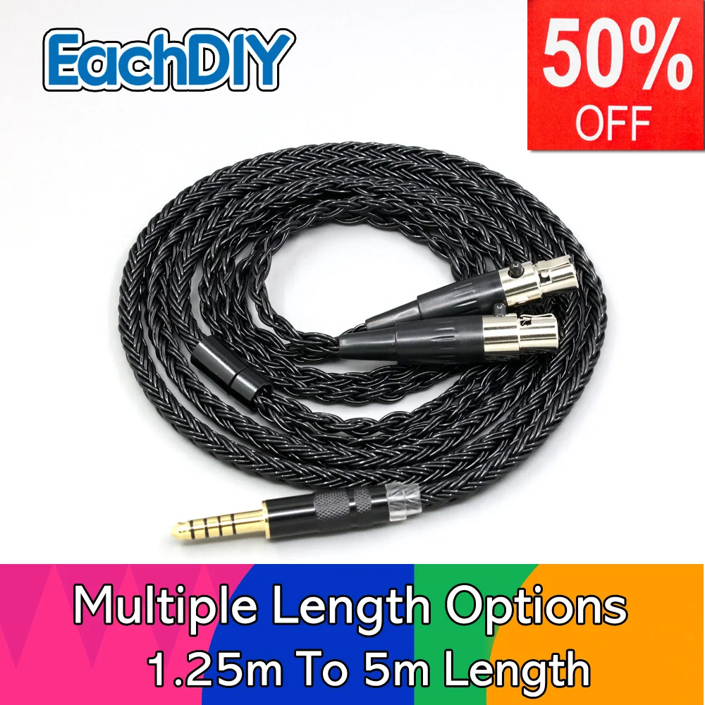 

LN007406 16 Core 7N OCC Black Braided Earphone Cable For Monolith M1570 Over Ear Open Back Balanced Planar Headphone