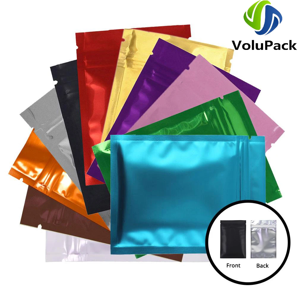 Eco Plastic Bags Aluminum Foil And PP Mylar Bags Matte Gift Pouch Frosted Translucent Kitchen Food Bags Zip Lock Storage Package