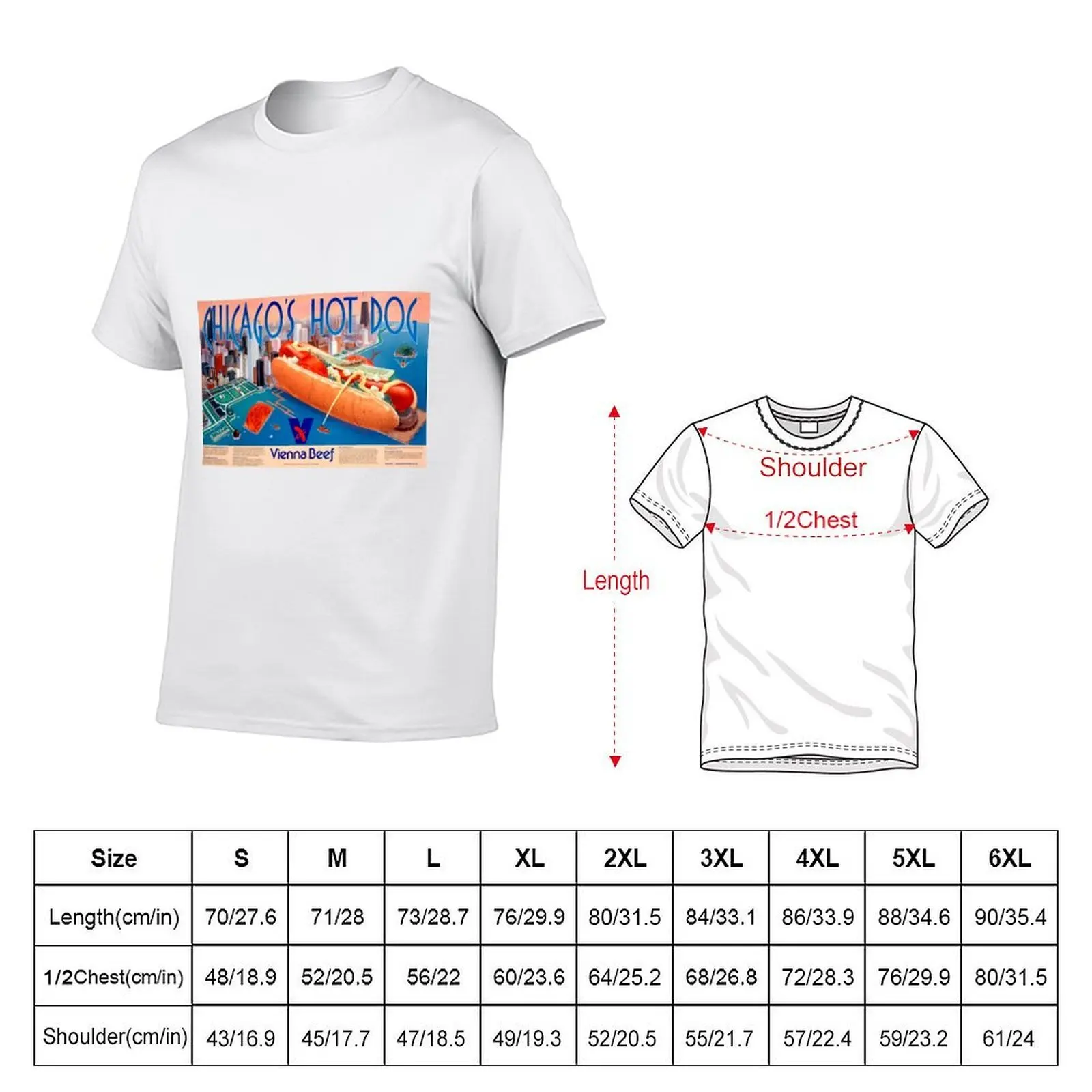 Vienna Beef Navy Pier Hot Dog Poster T-Shirt man tshirt g man t shirts for men T-Shirt
