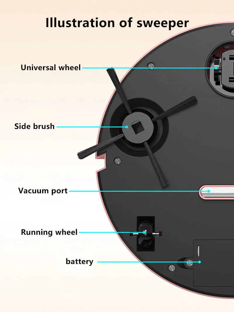 Lenovo Automatischer Kehrroboter 3-in-1 Geräuscharmer Ultraflacher USB-Aufladbarer Staubsauger mit Staubbehälter Mini-Reinigungsmaschine – Detail 6