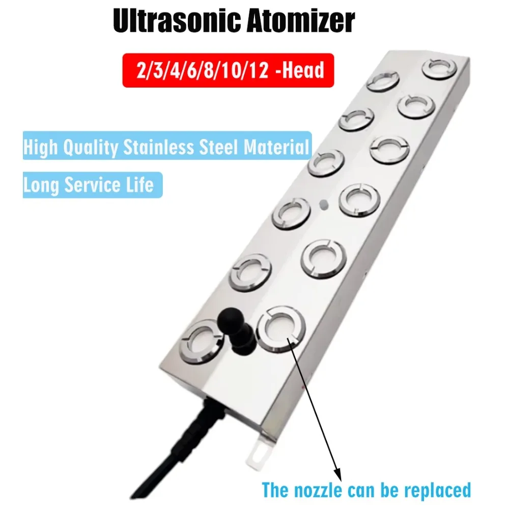 Ultrasonic Humidifier Mist Maker Fogger Machine 2/3/4/6/8/10/12 Head Waterproof 110V/ 220V Power Supply Fog Sprayer Generato