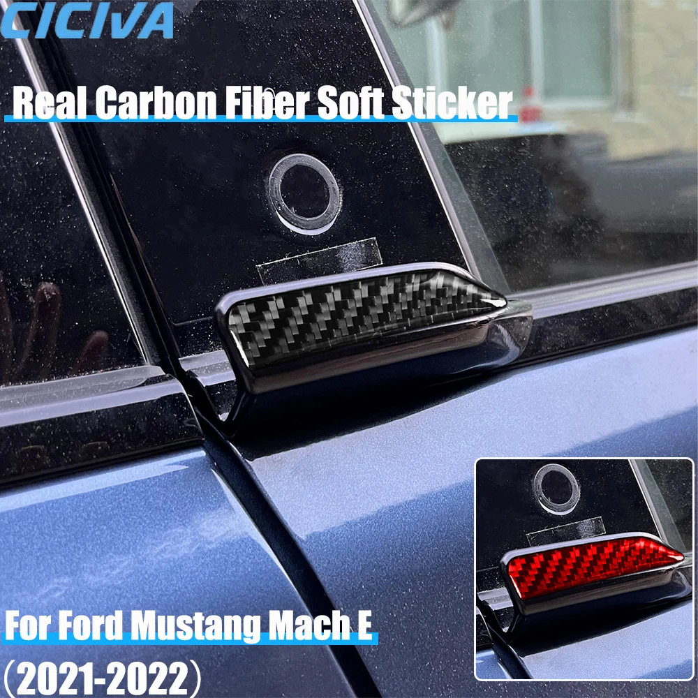 

Real Carbon Fiber Car Accessories Door Handle Strip Decorative Trim Cover Soft Sticker For Ford Mustang Mach E 2021 2022