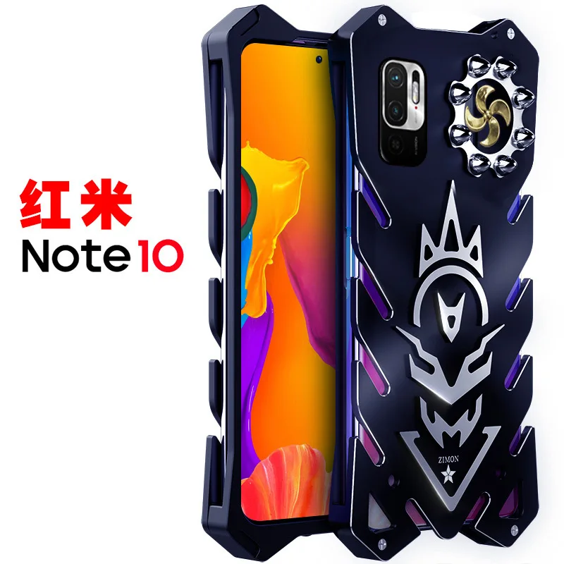 Redmi Note10 Metal Phone Case Drop-Resistant Mobile Phone Protective Shell Personality Applicable to Redmi Note10