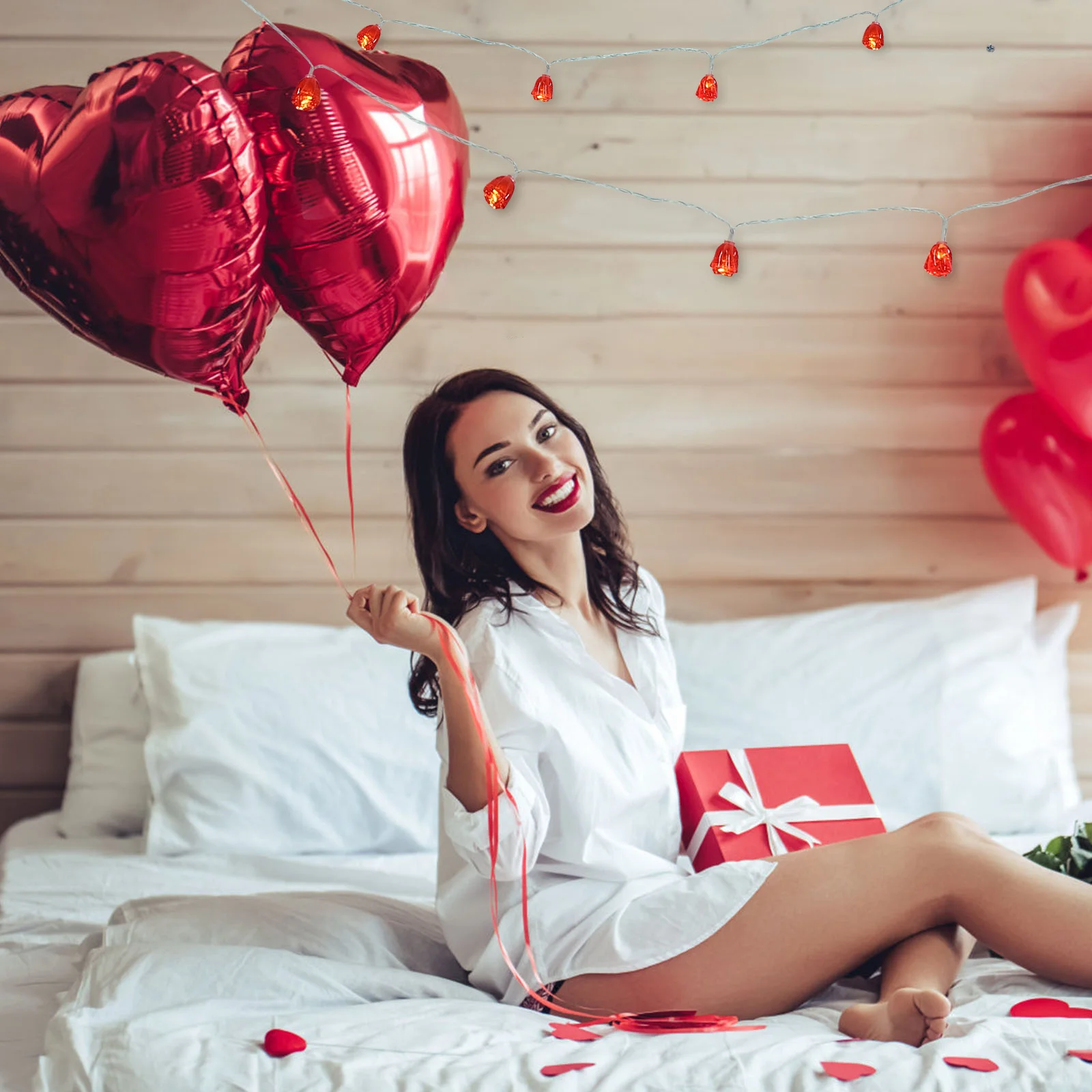 

1Pcs Valentine's Day Rose LED String Lamp Beautiful Romantic Decoration for Party Wedding Garden Holiday Event Lighting Decor