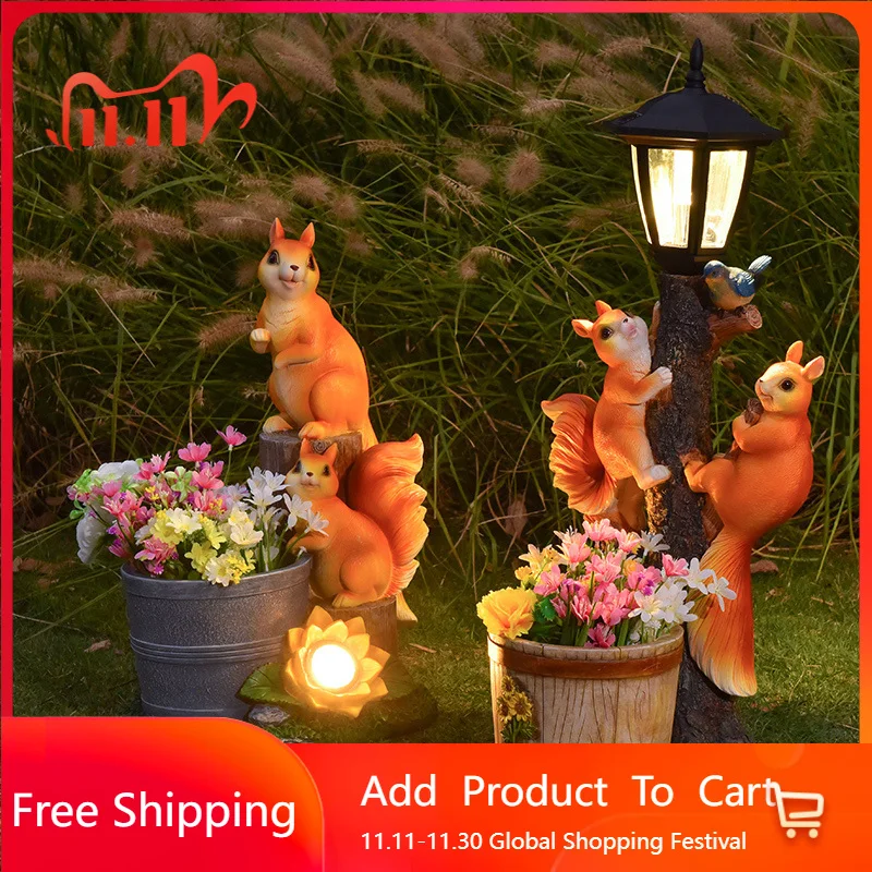 

Squirrel Animals Outdoor Light Modern Luxury Display Led Unique Waterproof Trendy Lighting Yard Luce Giardino Lights Decoration