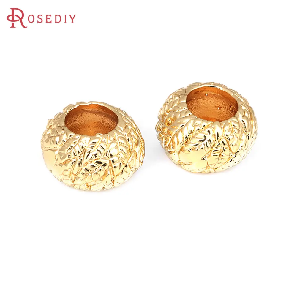 18k cor de ouro latão espaçador contas pulseira contas jóias fazendo suprimentos diy colares brincos pulseiras descobertas acessórios