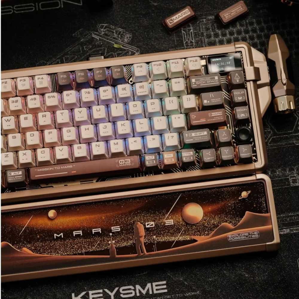 

KeysMe Mars03 Metallic/Silica Quicksand Keyboard Wrist Rest Custom Personalized Ergonomic Hand Rest for 75% Mechanical Keyboard