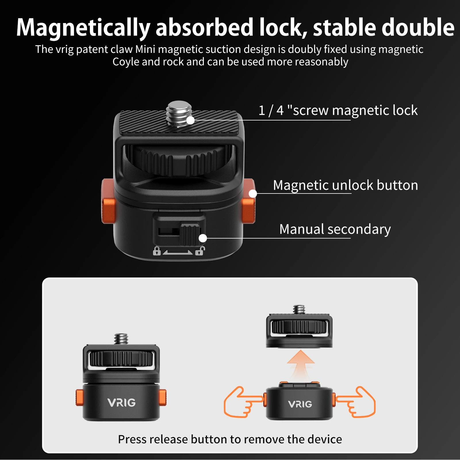 VRIG Magnetic Quick Release Mount Adapter 1/4