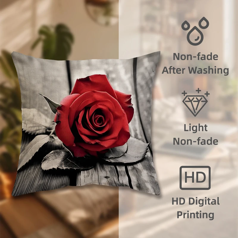 ارتفع نمط وسادة غطاء 18x18 بوصة ديكور المنزل غطاء الوسادة لغرفة المعيشة والهدايا إعطاء دنة آلة غسل سستة إغلاق