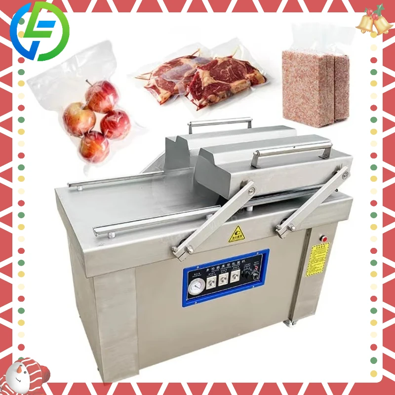 

Customized Commercial Industrial Double Chamber Seal Plastic Food Sealer Machine Thermoform Skin Package Vacuum Pack Machine