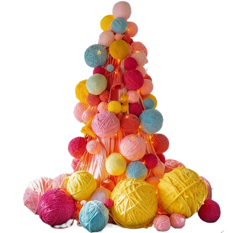 

Internet celebrity dopamine wool Christmas tree 2025 new creative large floor ornaments shopping mall beautiful atmosphere