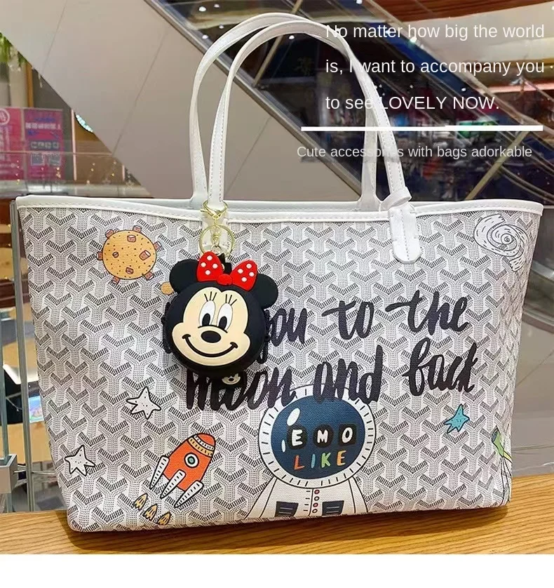 Disney-monedero de Mickey para mujer, bolsa de auriculares de alta calidad, llavero de dibujos animados para niños, billetera bonita con cremallera