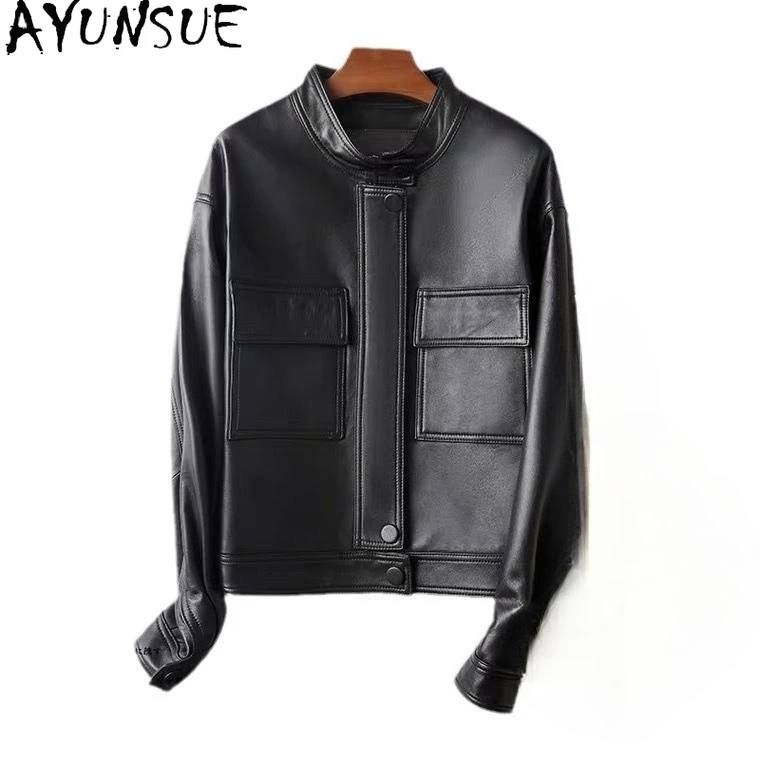 AYUNSUE 100% pelle di pecora vera giacca di pelle da donna 2025 cappotti da donna stile corto giacche da moto vestiti autunnali onderdelenха Жiichtха Ж misce