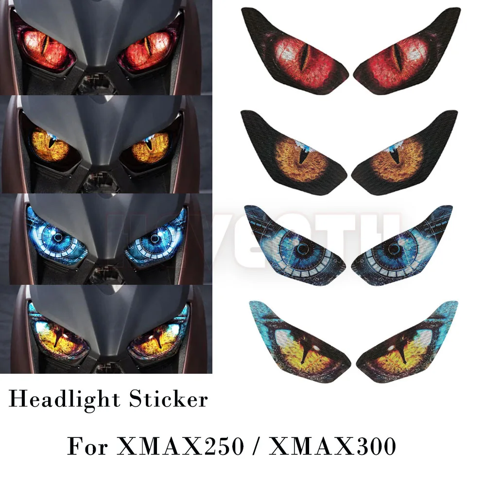 For Yamaha XMAX250 XMAX300 X-MAX 250 300 xmax Motorcycle Headlight Sticker Decoration Head Light Fairing Protection Decal 3D