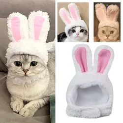 Rabbit Ears for Cats Rabbit Headgear for Cats Warm Rabbit Hat Cat Decorations Warm Cat Headgear Pet Headwear Pet Supplies Cute H