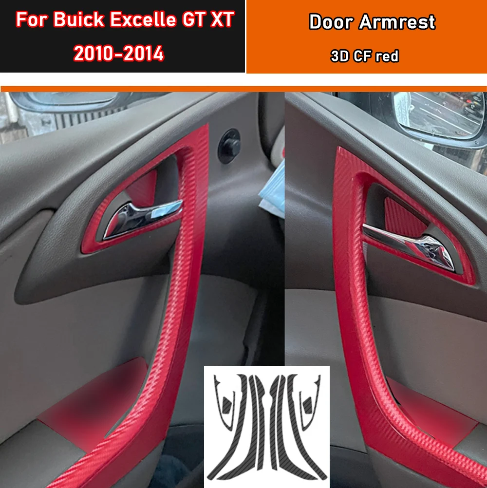 Naklejka na podłokietnik samochodowy Folia ochronna na podłokietnik do Buick Excelle GT XT 2010-2014 Naklejka na klamkę samochodową z włókna węglowego czarna