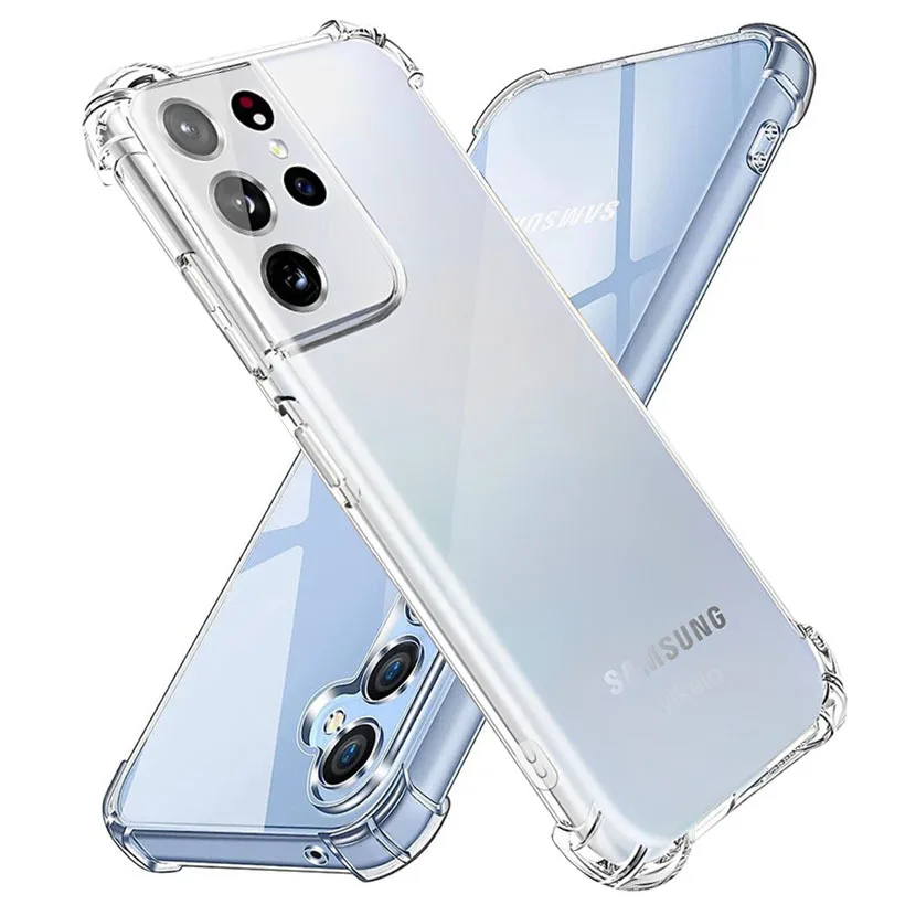 Shockproof Clear Silicone Soft Case For Samsung Galaxy Note 10 20 S7 S8 S9 S10 S21 S22 S23 S24 Plus Ultra Lite FE 5G Phone Cover