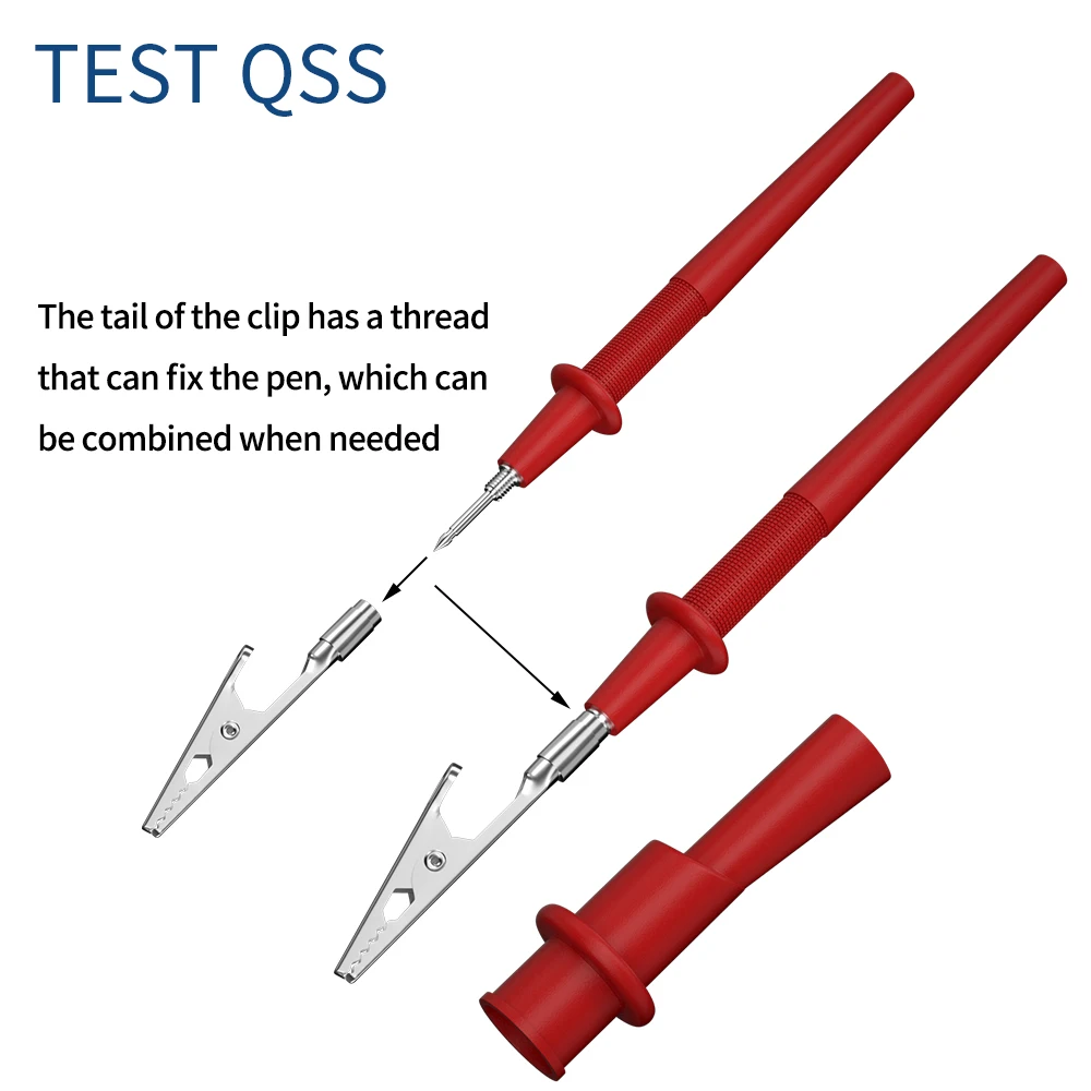 QSS Multimeter Replaceable Test Kit Digital Electrical Test Probes Set with Alligator Clips Banana plug  QT0083