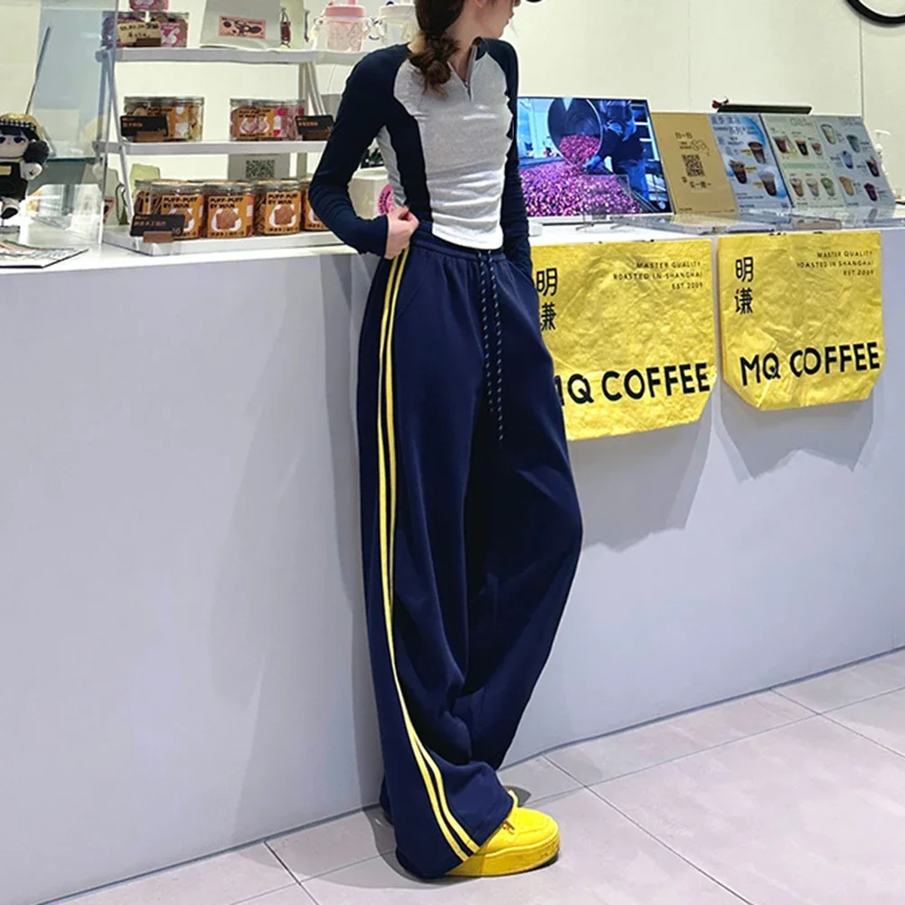 Casual Pants Wide-leg Trousers Casual Wear Daily Fashion Polyester Fabric Elasticity Microelasticity Loose Fit