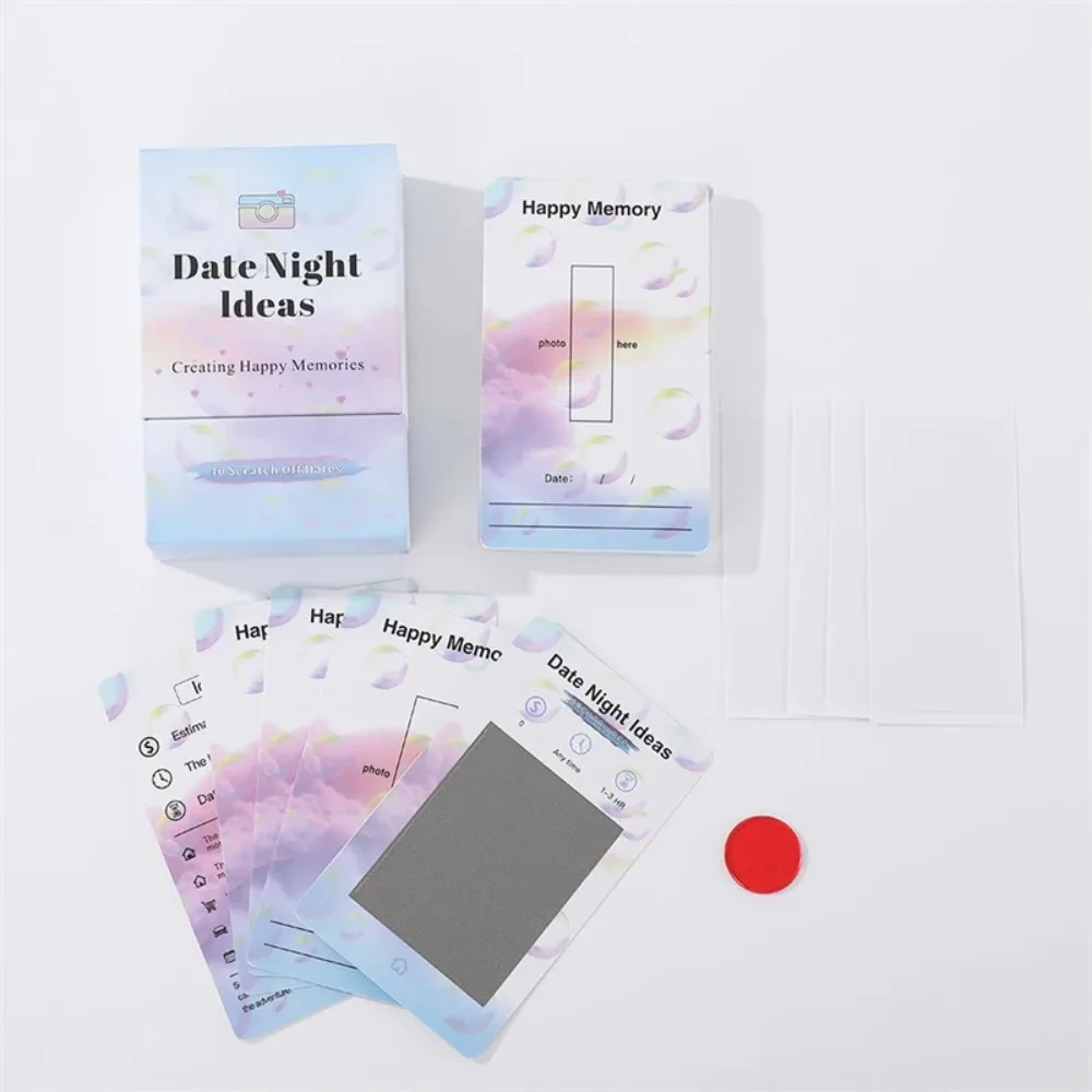 Funny 40 Date Night Ideas For Couple English Version Portable Adventurous Scratch-Off Cards Game Paper