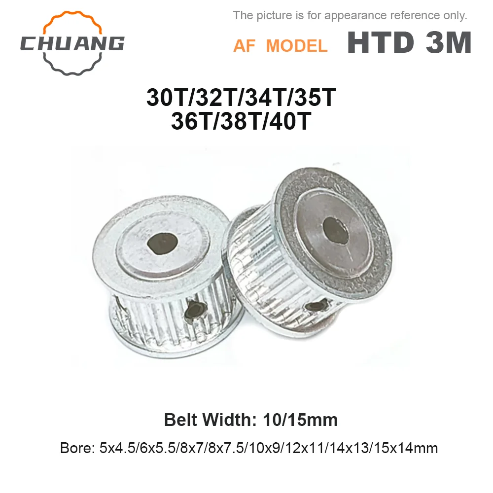 

HTD 3M Timing pulley D shaped hole 30T 32T 34T 35T 36T 38T 40Teeth D hole 5x4.5mm-15x14mm Slot Width 11/16mm