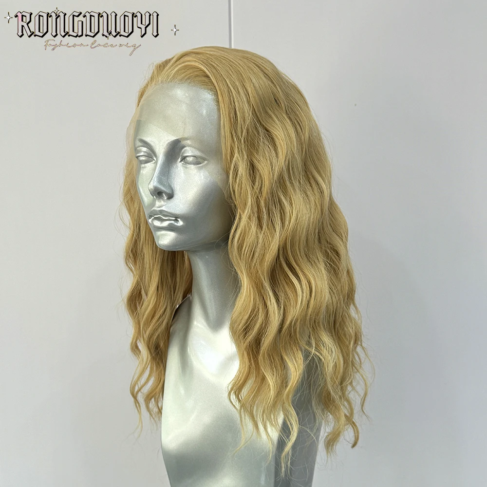 Mix 613 Blonde Wig Synthetic Hair Lace Short Natural Wave Wig Free Part Frontal Lace Wigs For Women Ready To Wear Cosplay Wigs