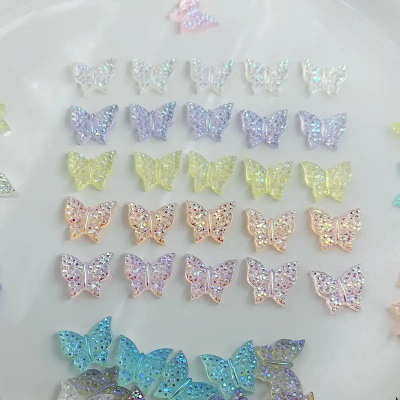 Wholesale jewelry accessories butterfly resin Rhinestones Making DIY Scrapbook crafts Nail Art Design 10*12mm 2000pcs -HQ18