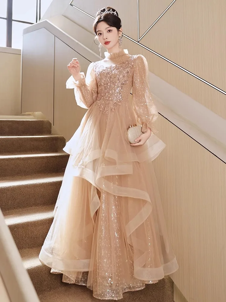 

Ele Long Sve Princ Sle Birthday Dr for Women Formal Evening Gown Wedding Par Host Maid of Dr