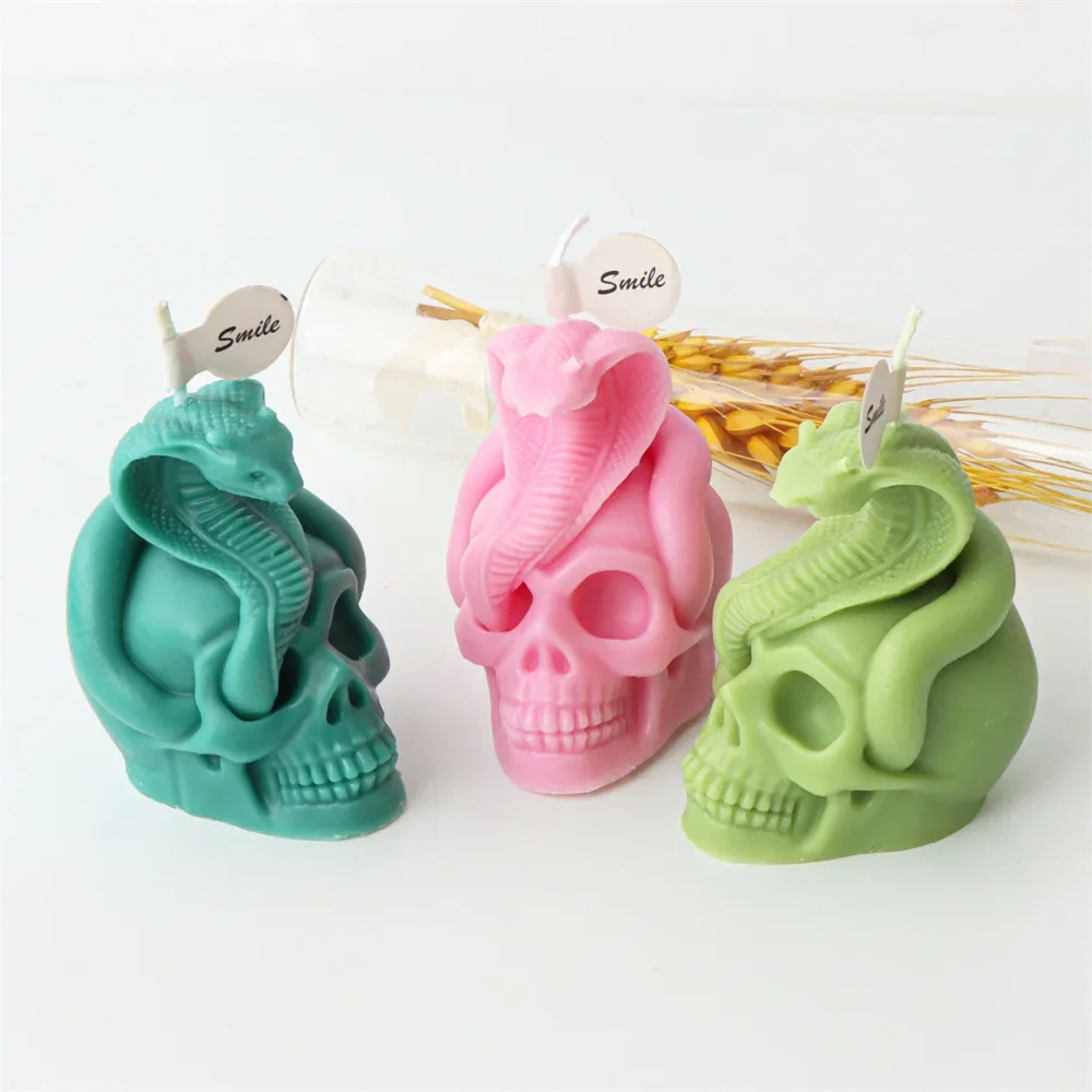 3D Skull Candle Mould Decor Candl Mold DIY Silicon Mold For Candle Making Expoy Resin Molds Craft Casting Mould Home Decor