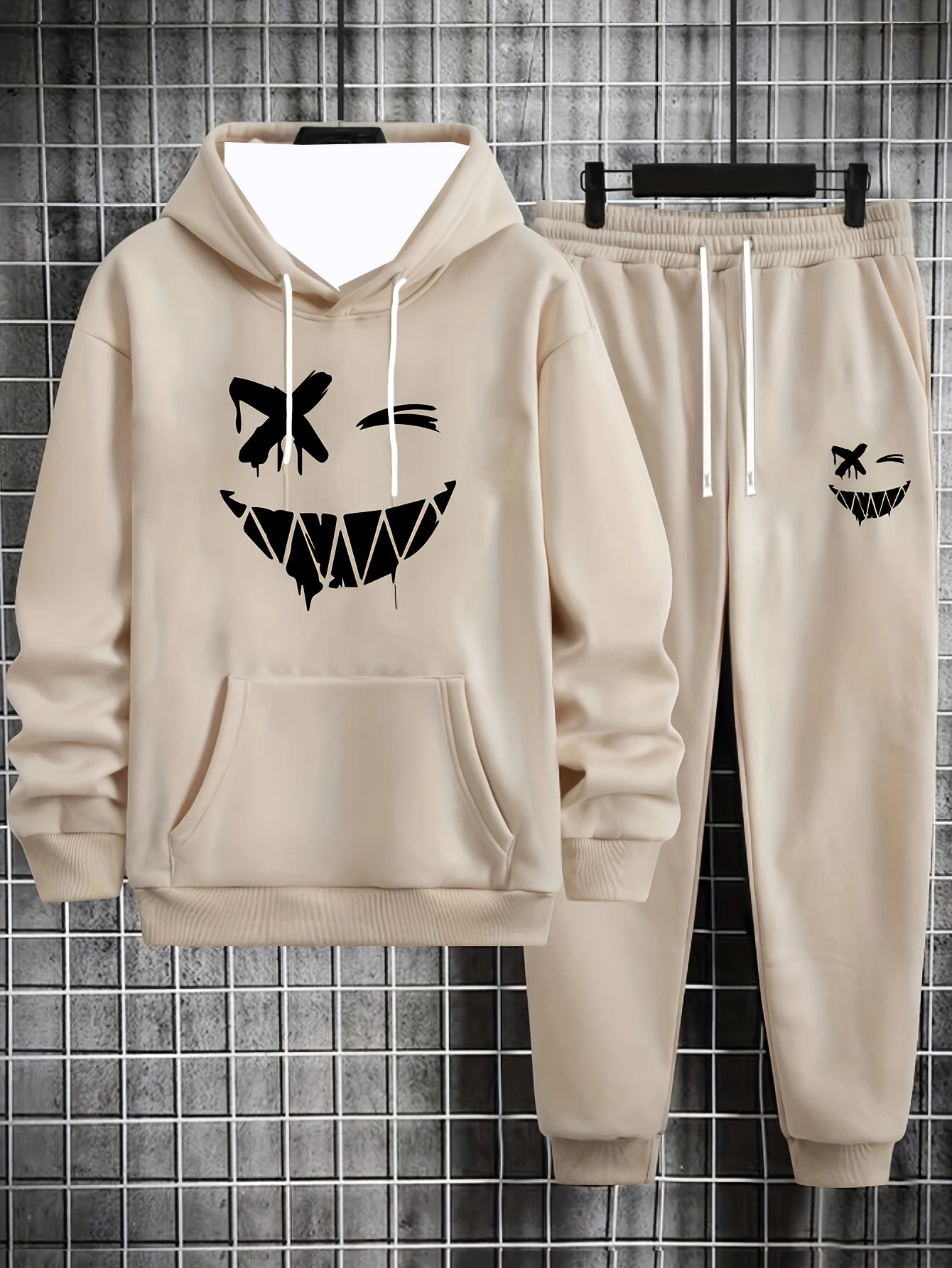 

Осенне-зимний спортивный комплект Y2K с капюшоном и принтом, повседневная мужская популярная мода, бестселлер, модный спортивный комплект из двух предметов