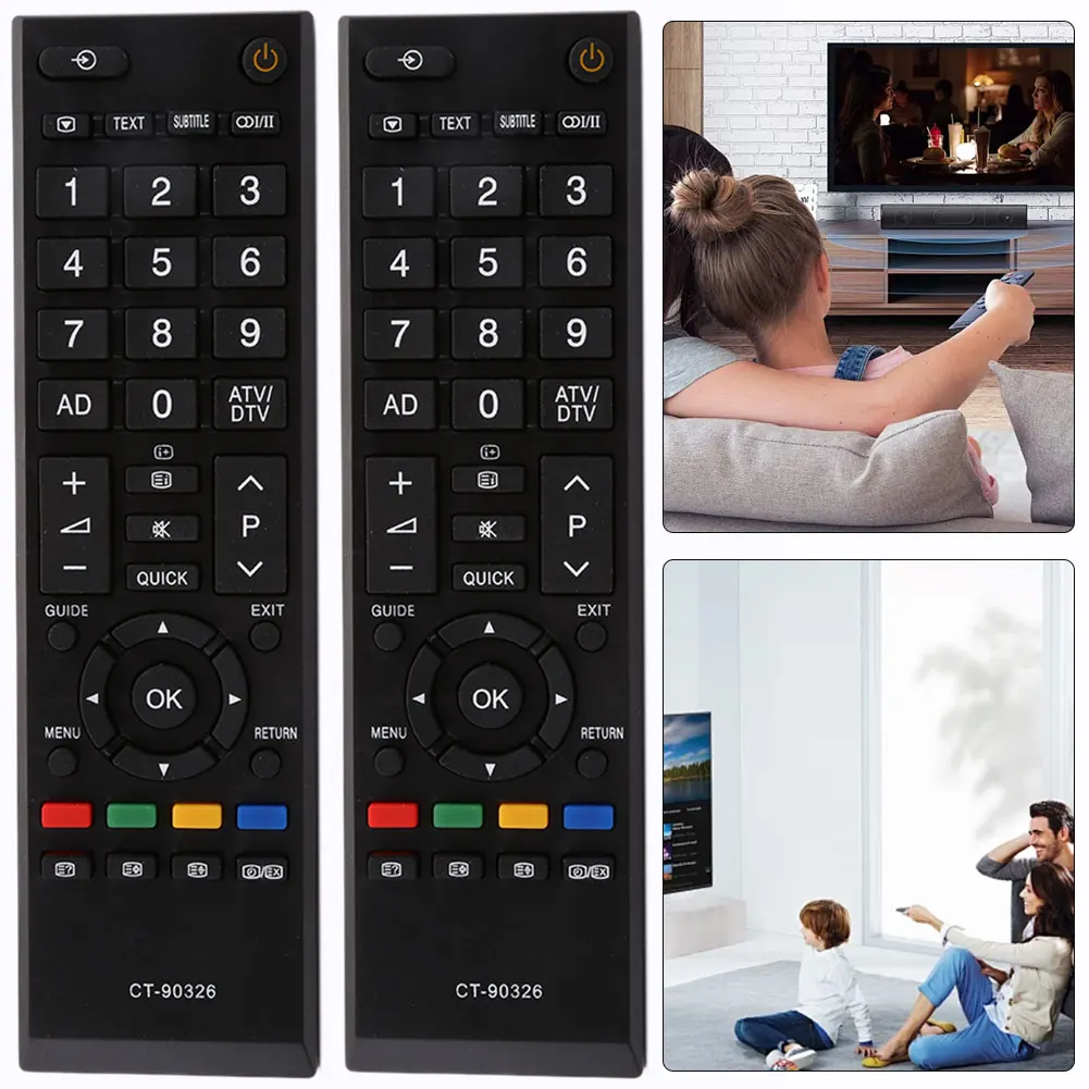 Accesorios prácticos para control remoto, controlador de TV inteligente para TOSHIBA CT-90326, 2 uds.