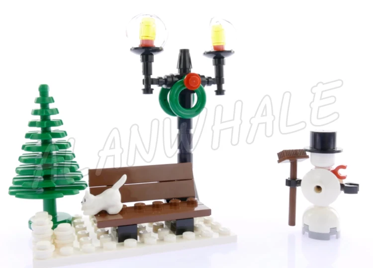 945 قطعة خبير إبداعي لقرية الشتاء متجر ألعاب شجرة عيد الميلاد مقعد خشبي 36002 مجموعات مكعبات البناء متوافقة مع النموذج