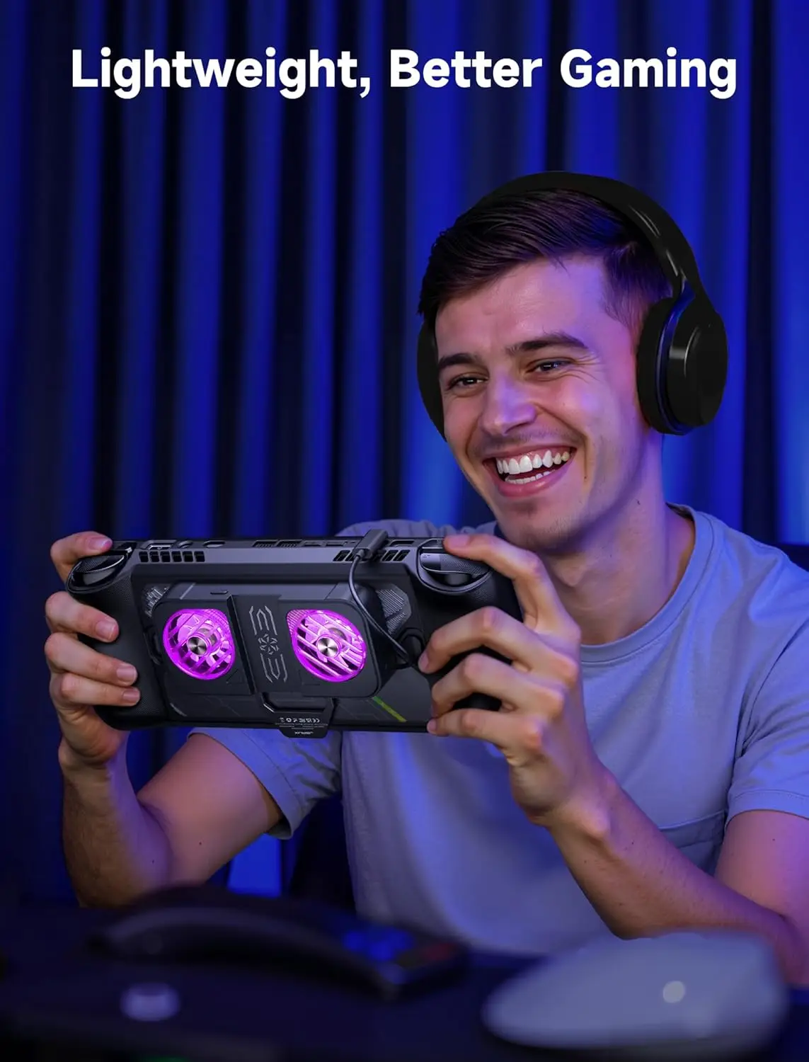 CoolStand RVB pour ROG Ally X, double ventilateurs RVB silencieux pour la dispersion de chaleur, avec 65 °   Support extensible, refroidisseur de jeu alimenté par USB-C