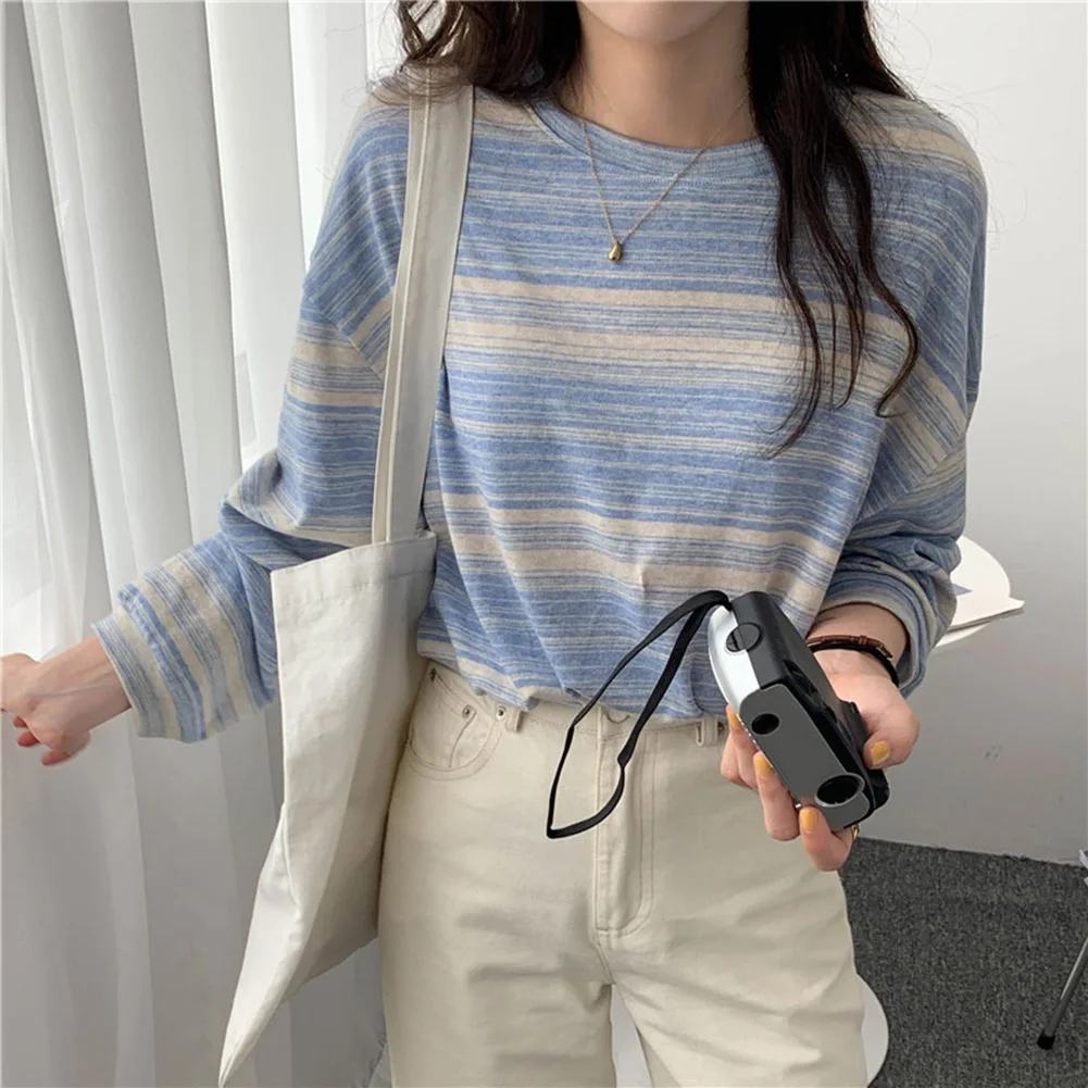 Casual Wear Loose Fit Top Long Sleeve Casual Tops For Women Loose Fit T Shirt Vacation Attire Various Color Options