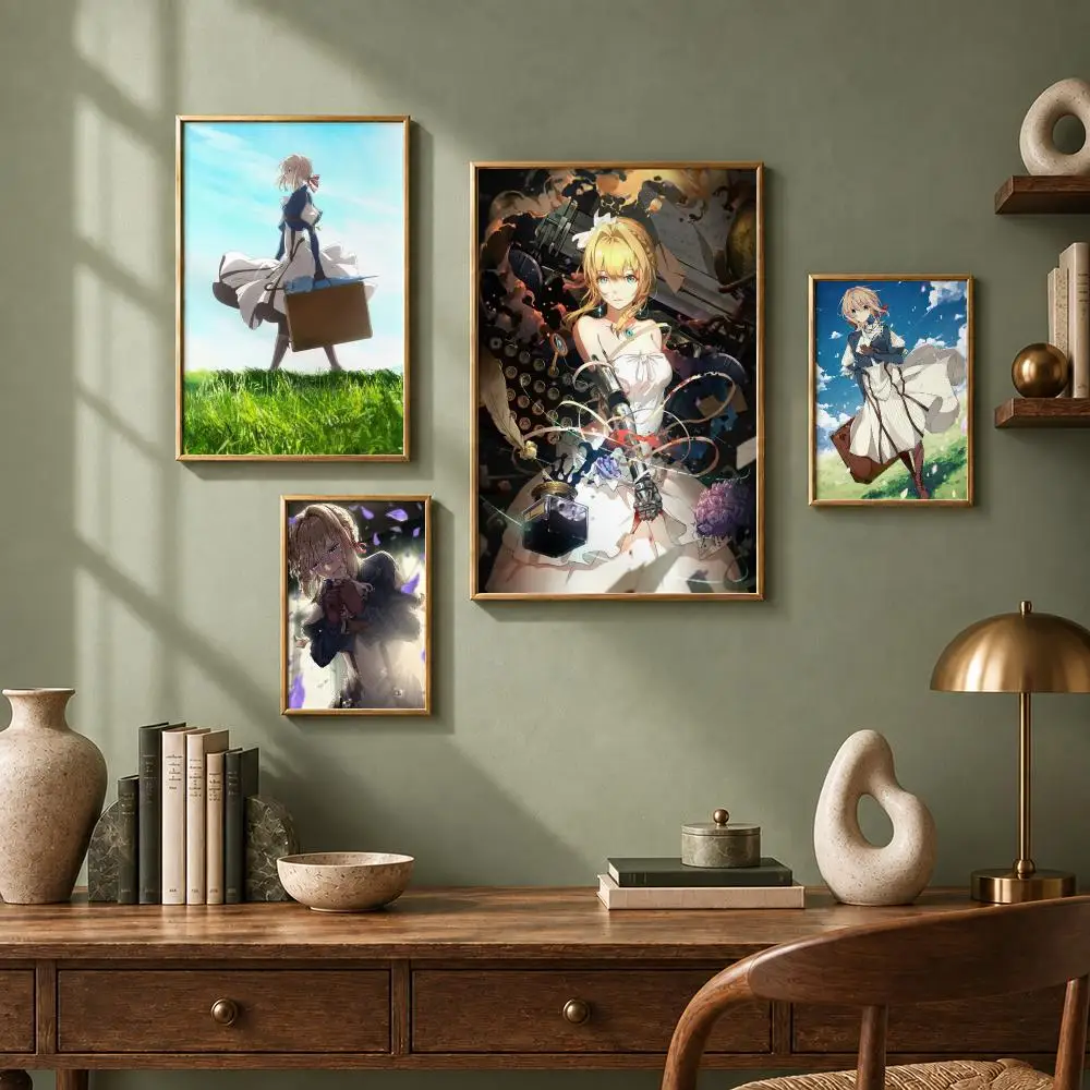 Aesthetic Anime V-Violet EvergardenS Poster HD Self-Adhesive No Residue After Removal Ideal for All Kinds of Wall Decor