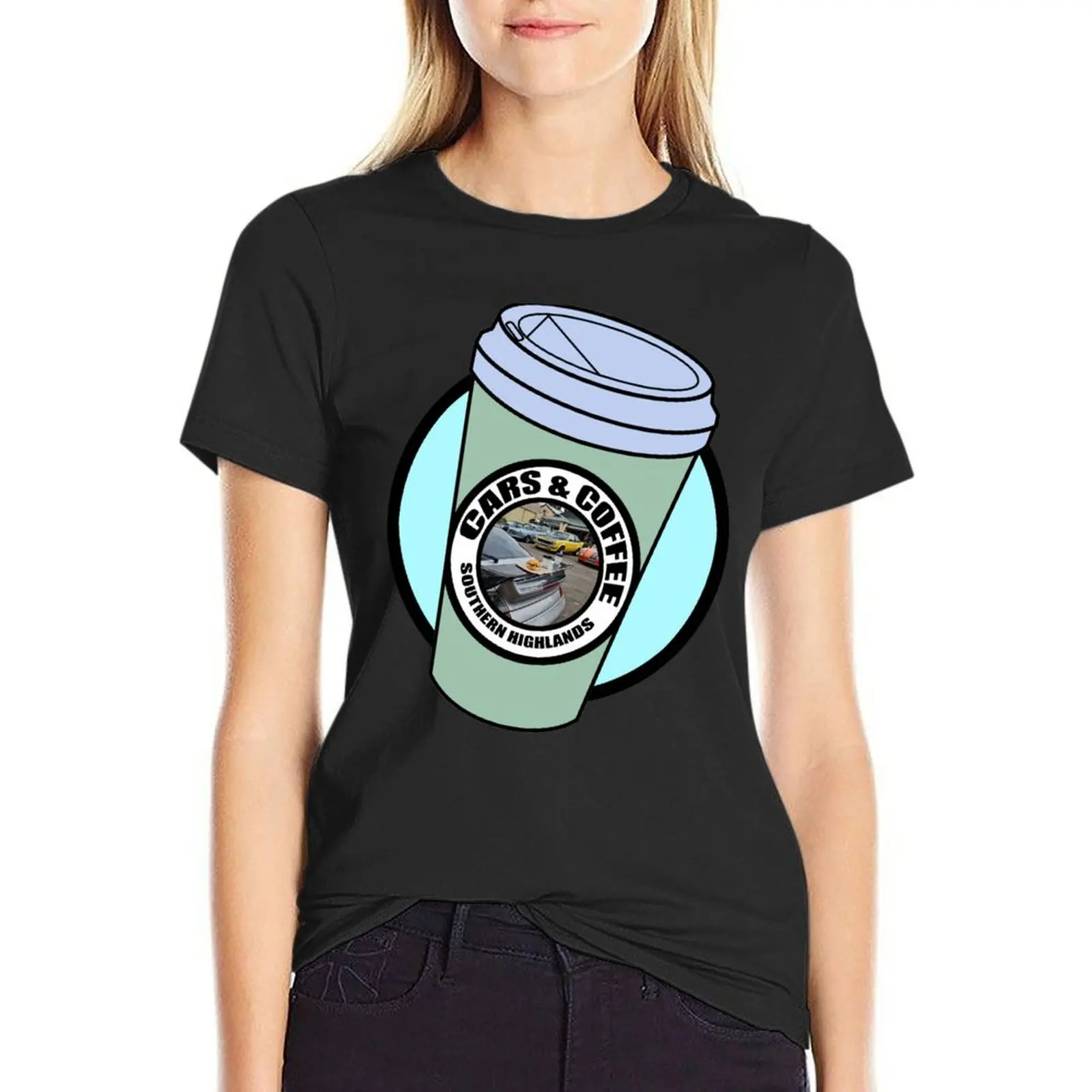 CARS & COFFEE SOUTHERN HIGHLANDS T-Shirt summer tops funny shirts graphic tees white t shirts for Women