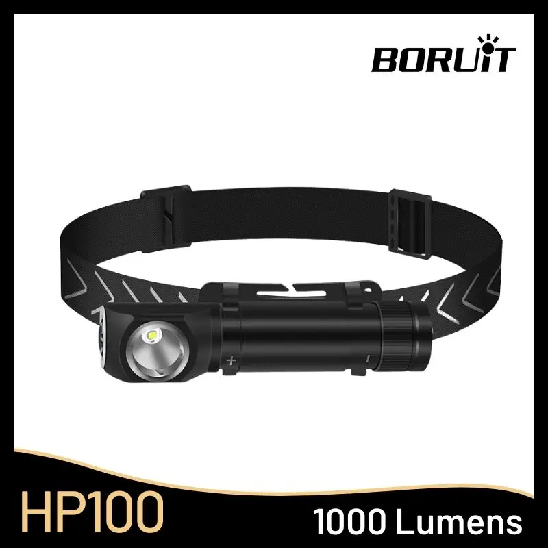 BORUiT HP100 LED Headlamp L2 USB Type C Rechargeable 18650 Flashlight Waterprool with Magnet Tail Fishing Camping Headlight