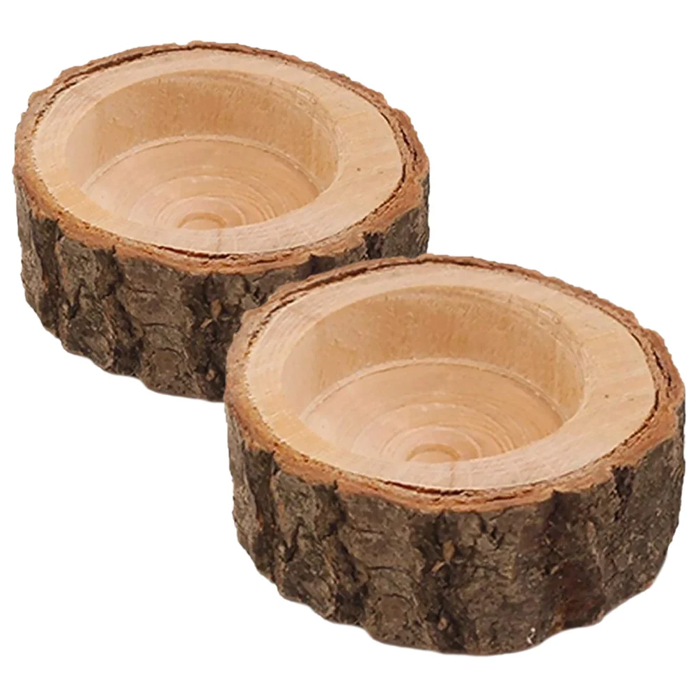 

2pcs Wooden Votive Holders Natural Tealight Holder For Table Centerpiece Wedding Party Decor Home Decoration