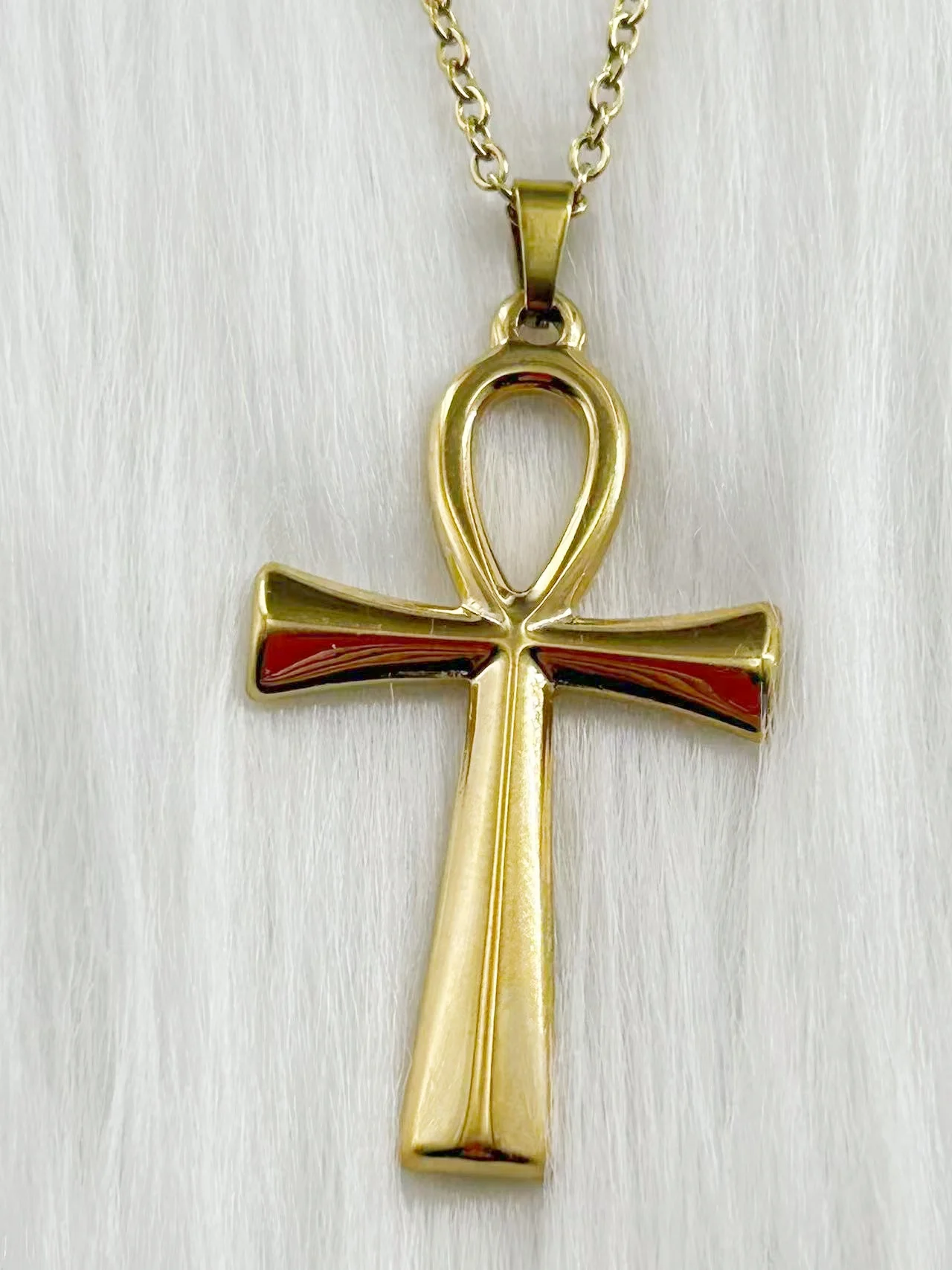 WOUWU religión egipcia Ankh crucifijo colgante símbolo de acero inoxidable Cruz de la vida collares joyería regalos