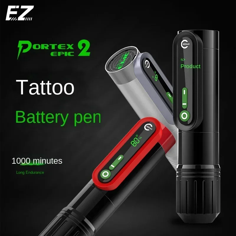 EZ Tattoo Material P2epic Battery Pen Large Capacity 5000MAh Wireless Tattoo Machine Brushless Motor Pen 3.5mm Stroke