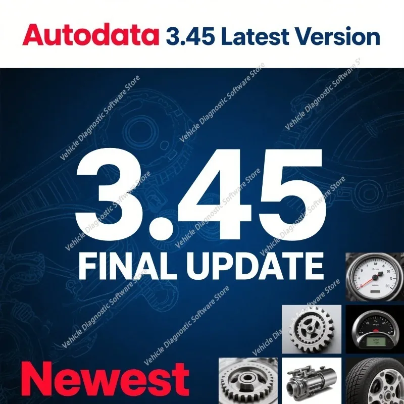 Auto Data 3.45 Newest Version Auto Repair Software Virtual System Easy Install Car Software Update to 2014 Year