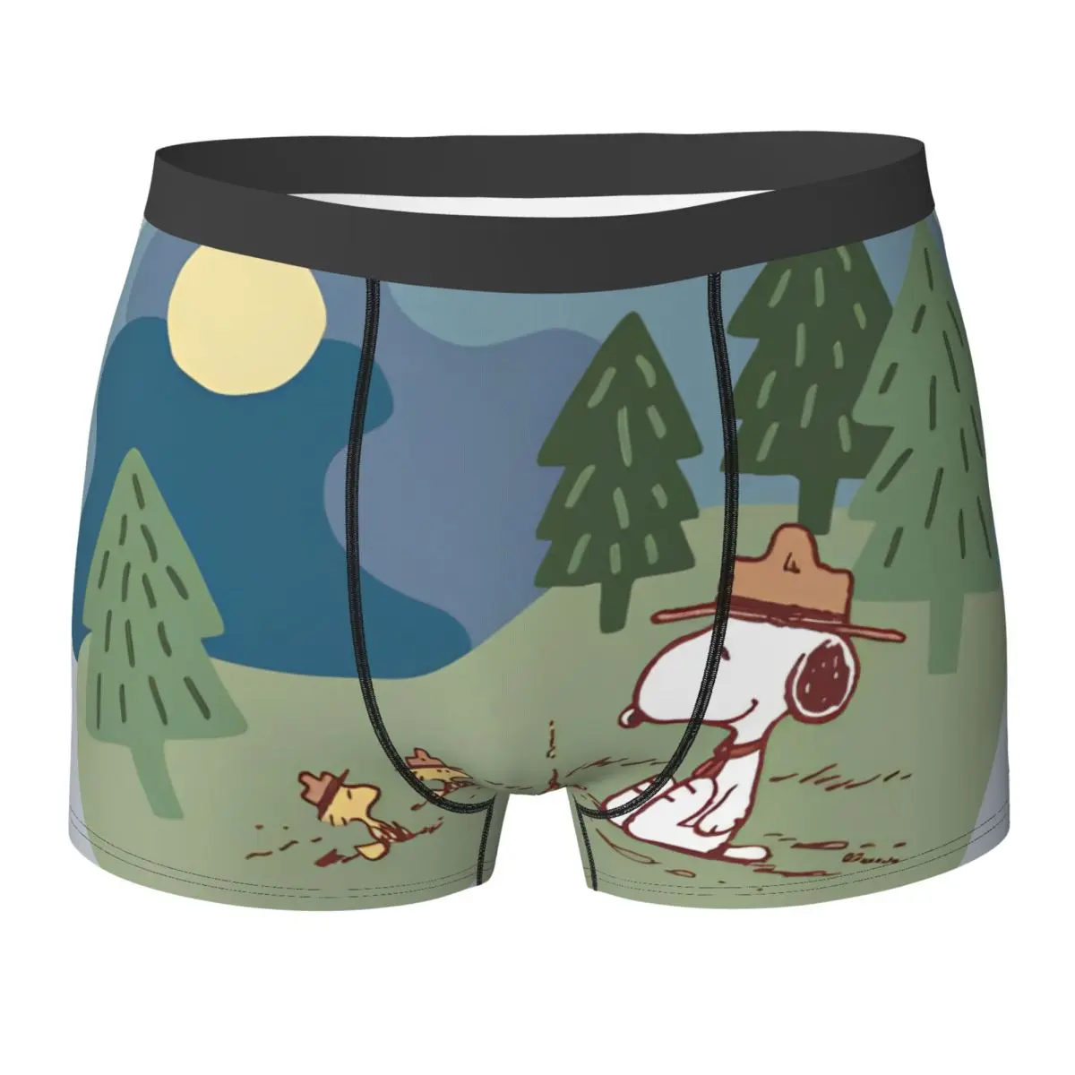 

Cute Cartoon Snoppy Underwear Men Underpants Printed Sexy Soft Trunk Hot Sale Shorts Briefs Big Size