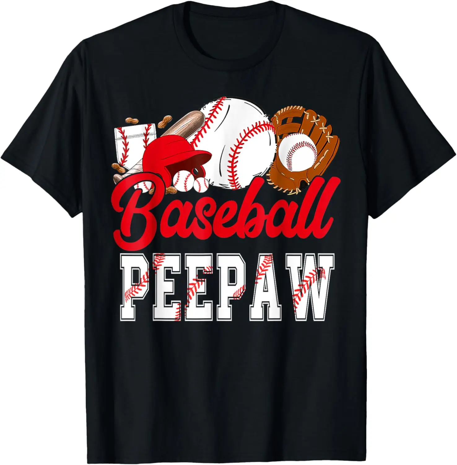 Симпатичная футболка Baseball Peepaw для любителей бейсбола