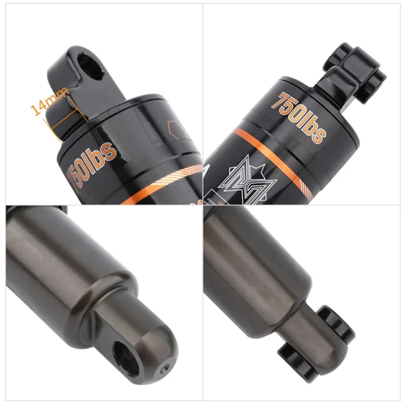 Mountain Bicycle Downhill Bike MTB Air Rear Shock Rebound Lock Out Air Pressure Adjustable Size: 125mm 150mm 165mm 190mm