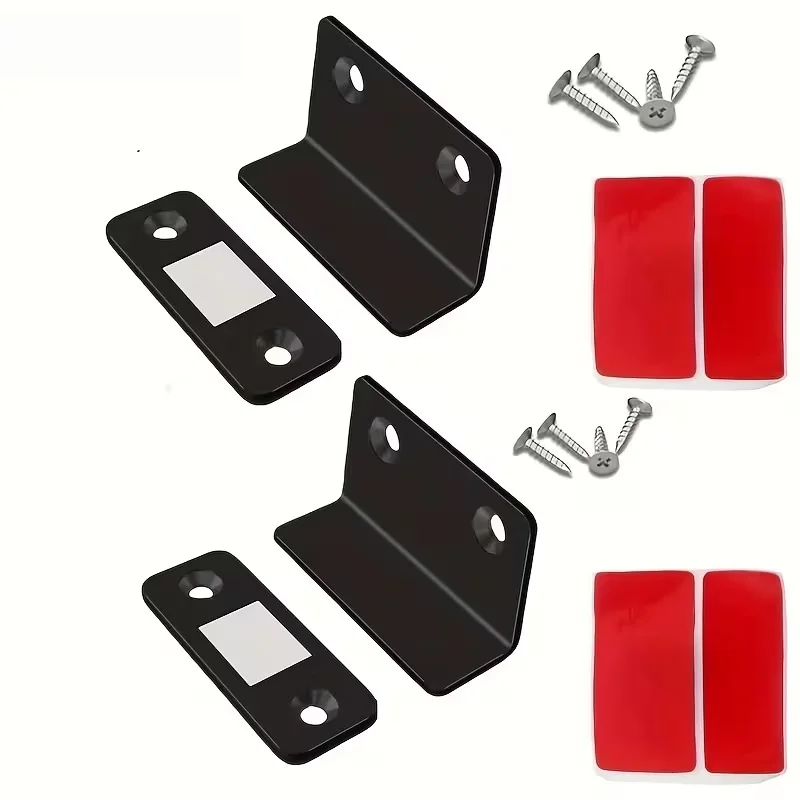 2 stuks legering magnetische deurvergrendelingen, onzichtbare sterke grip en boorvrije installatie voor kasten, kledingkasten, schuifdeuren