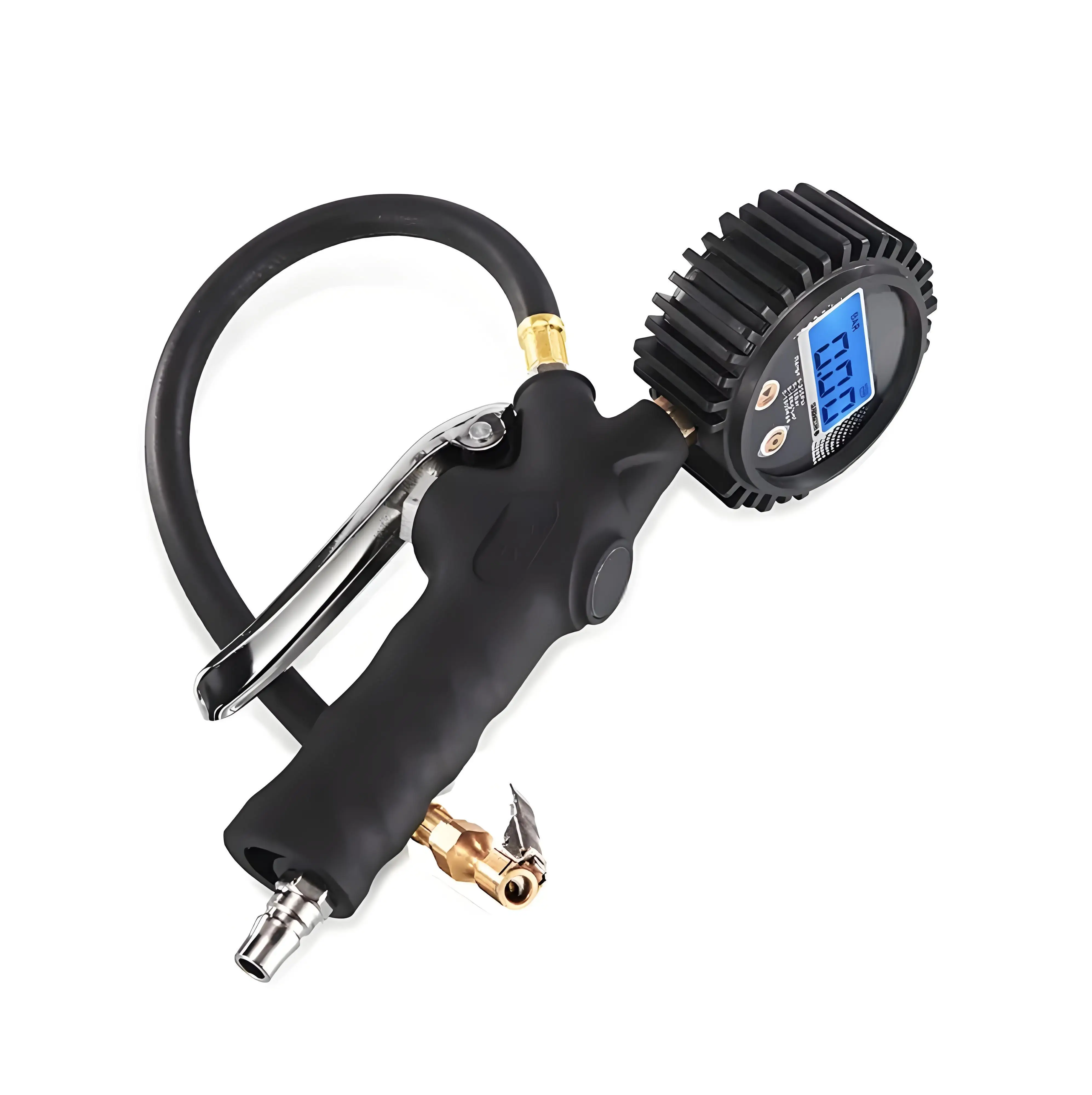 255 PSI High Precision Digital LCD Tire Inflator Pressure Gauge 0.2PSI Accuracy (0.03BAR) AAA Battery for Cars Small Medium