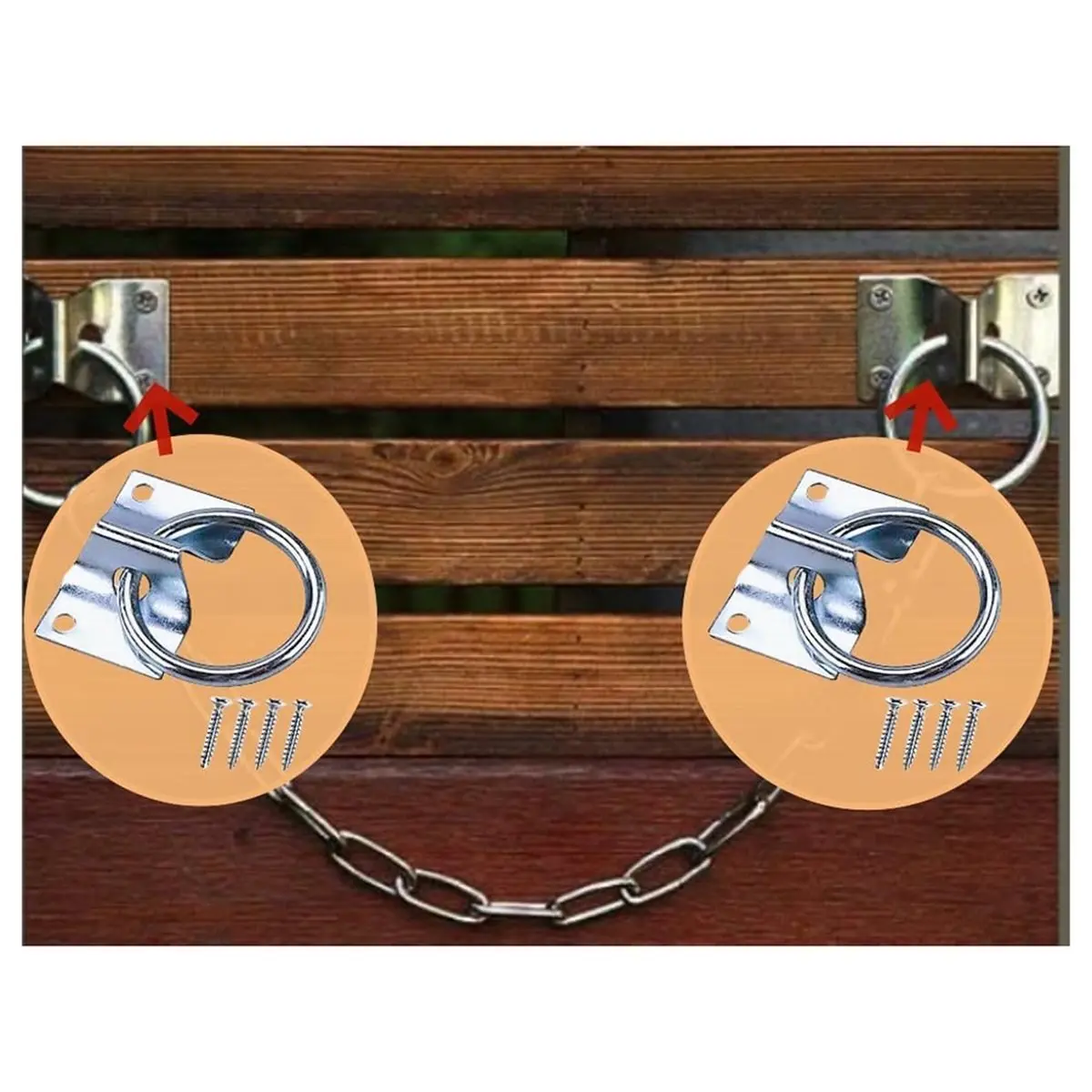 2026 New 4PCS Dual Horse Tie Ring Wall Mount Horse Tie Ring Set with Screws, Ideal for Stables and Trailers