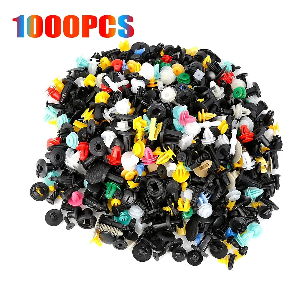 1000Pcs Car Clips Fastener Screws Bumper Interior Decoration Auto Plastic Random Mixing Plastic