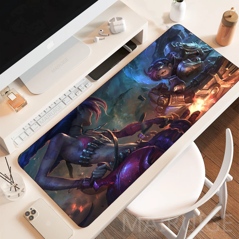 40*80/40*90cm JINX Mousepads MousePad Keyboard Mouse Pad Arcane Gaming Accessories Anime Girl VI Gamer LOL Large Desk Mat Carpet